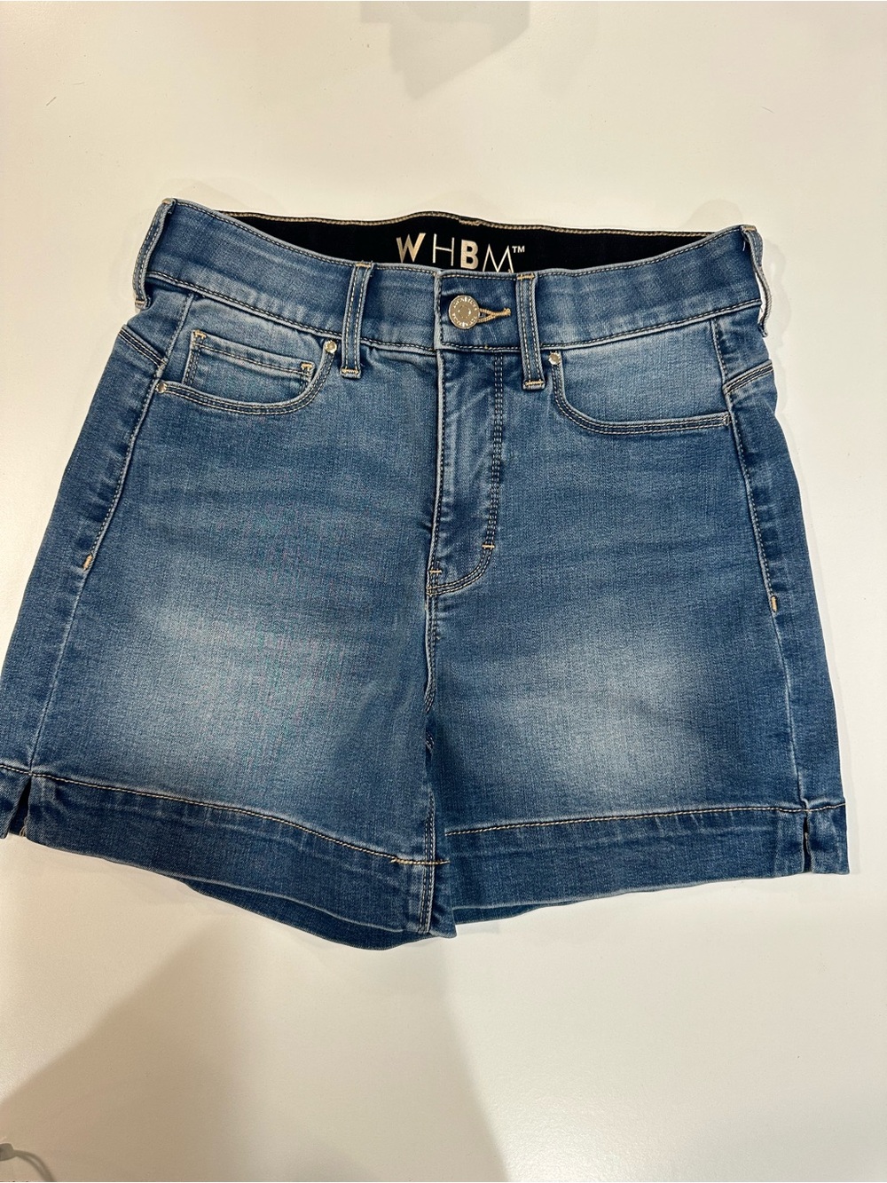 White House Black Market Medium Blue Denim High-Waist Women's Shorts Sz 0